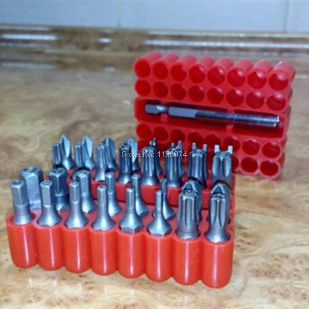 Phillips Magnetic 60mm BAR Hex 33 PIECE SCREWDRIVER BIT SET Pozi Torx Flat