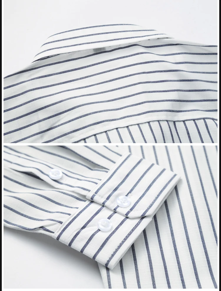 LONMMY 5XL 6XL 7XL плюс размер длинный рукав полосатая Повседневная Блузка брендовая одежда мужские рубашки Slim fit мужские платья рубашки осень