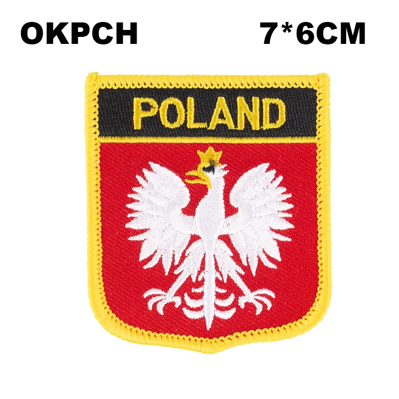 SEW or IRON ON POLSKA COUNTRY SHIELD FLAG PATCH