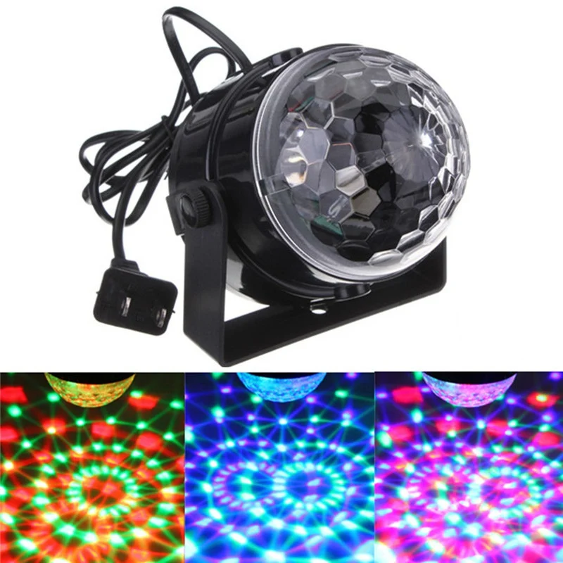 

5W LED RGB Stage Light Auto Sound Voice Control Crystal Magic Ball Stage Lighting Effect Party Disco Club DJ Decor Lamp 110-240V
