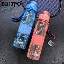 BAISPO 600 мл креативные Шейкеры Бутылки температура зондирования протеиновый порошок спортивный чайник открытый портативный герметичные бутылки для воды