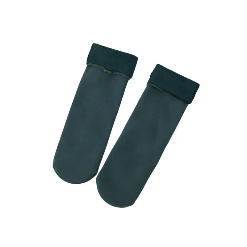 Женские бархатные теплые носки для девочек зимние теплые носки из кожи мягкие толстые зимние носки до лодыжки мягкие носки - Цвет: Зеленый
