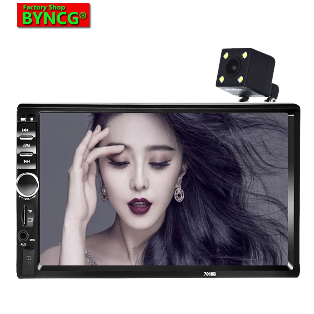 

BYNCG 7018B+4 LEDs Rear View Camera Car Radio 2 Din 7 inch Auto Audio Stereo MP4 MP5 Player USB FM Bluetooth autoRadio Player