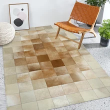 Бежевый кожаный коврик в скандинавском стиле геометрический Коврик для гостиной диван-столик прикроватная тумбочка для спальни лоскутный ковер прямоугольной формы на заказ