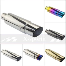 Exhaust-Pipe Muffler Interface Stainless-Steel Universal 63mm Outlet 89mm 57 51 Car 304-Length