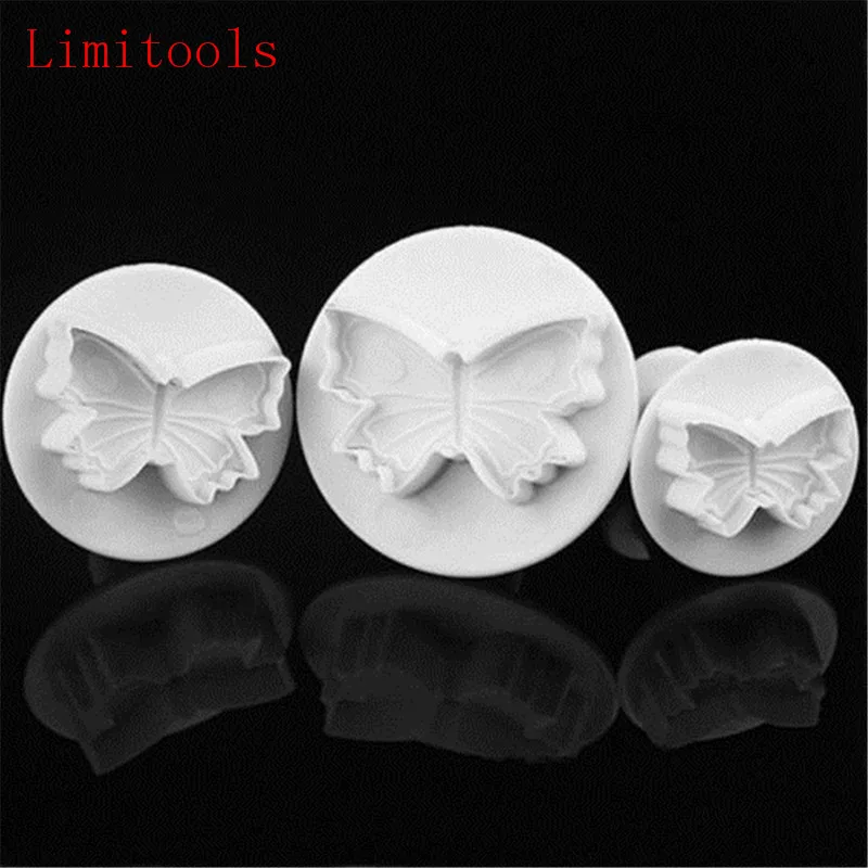 

3Pcs/Set Butterfly Shape Fondant Cake Cookie Sugarcraft Plunger Cutters Mold Tools Christmas Cake Decorating Tools
