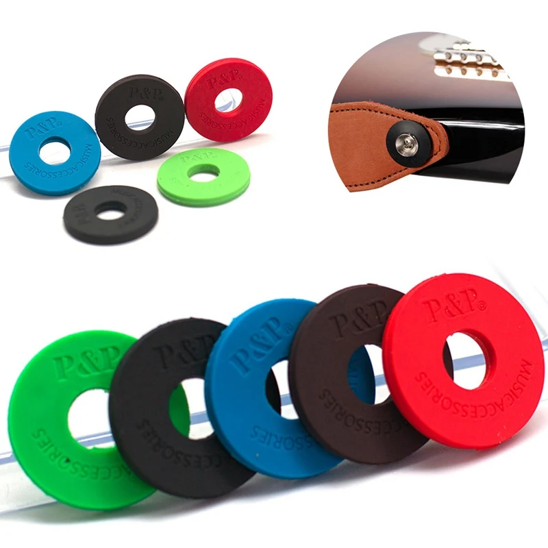 

2pcs/bag Guitar Strap Block Rubber Safety Lock Washer Acoustic Electric Guitar Bass Ukulele Accessories
