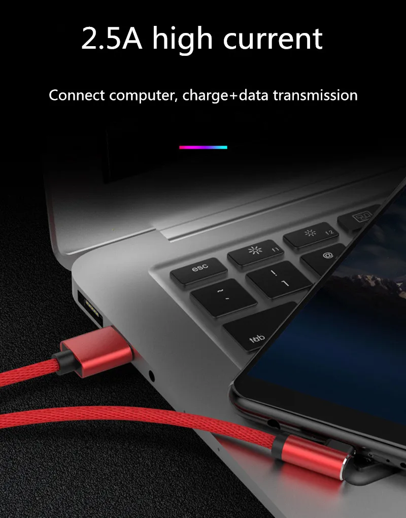 SUPTEC 2 м Быстрая зарядка micro usb кабель 90 градусов micro usb зарядное устройство Microusb шнур для передачи данных для xiaomi huawei Tablet Кабель micro usb