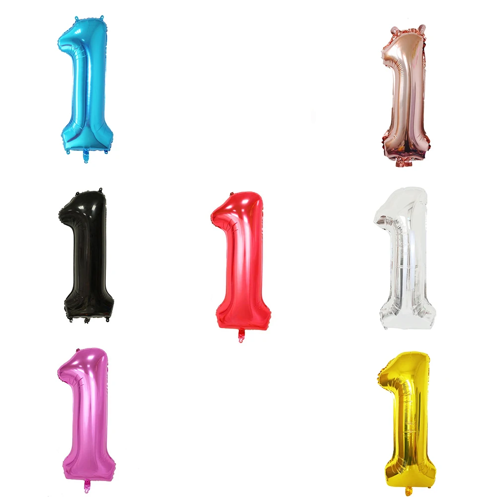 40inch Number 1 Foil Helium Balloon 1pc 1st Birthday Party Decor Jumbo Gold Air Balloon 1 Year Old Baby Shower Supplies JL0034