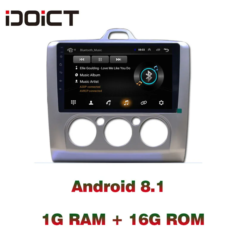 Flash Deal IDOICT  Android 8.1 Car DVD Player GPS Navigation Multimedia For Ford Focus Radio 2005-2011 car stereo bluetooth 1