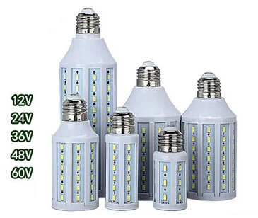 

10pcs DC12V AC/DC12V-60V 24V 36V 48v 60v7w 10w 15w 18w 25w 30w E27 E14 B22 led corn bulb smd5730 LED corn light warm/cool white