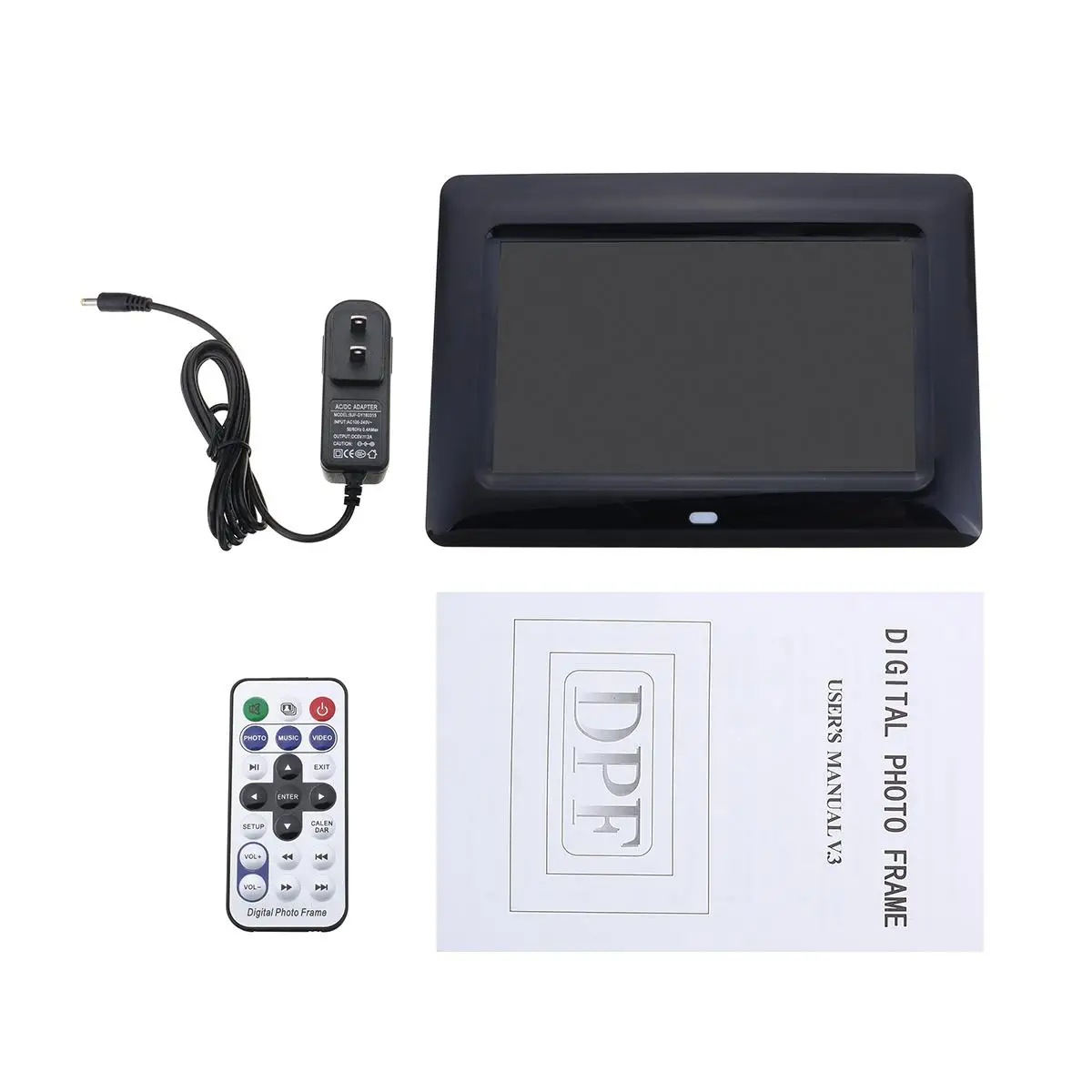 US black 7 дюймовый светодиодный Подсветка HD 1280*800 Полный Функция цифровая фоторамка электронный альбом Цифровой Фото Музыка Видео - Цвет: US black