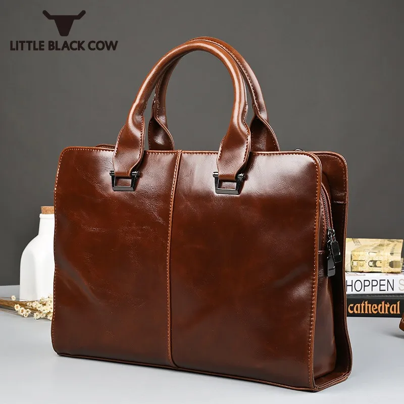 Men Business Work Handbag Pu Leather Tote Bag Brief Case Office Work
