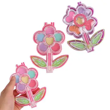 

Girls Makeup Training Kids Birthday Gift Play House Cosmetics Pretend Play Toys Princess Makeup Flower Children's Makeup Toy Set