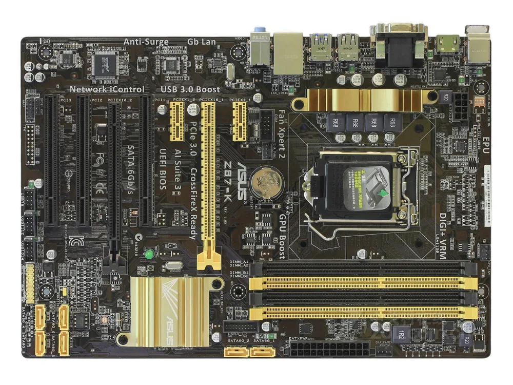 Материнская плата для ноутбука Asus Z87-K рабочего Материнская плата Z87 LGA 1150 DDR3 32G SATA3 USB3.0 блок питания ATX