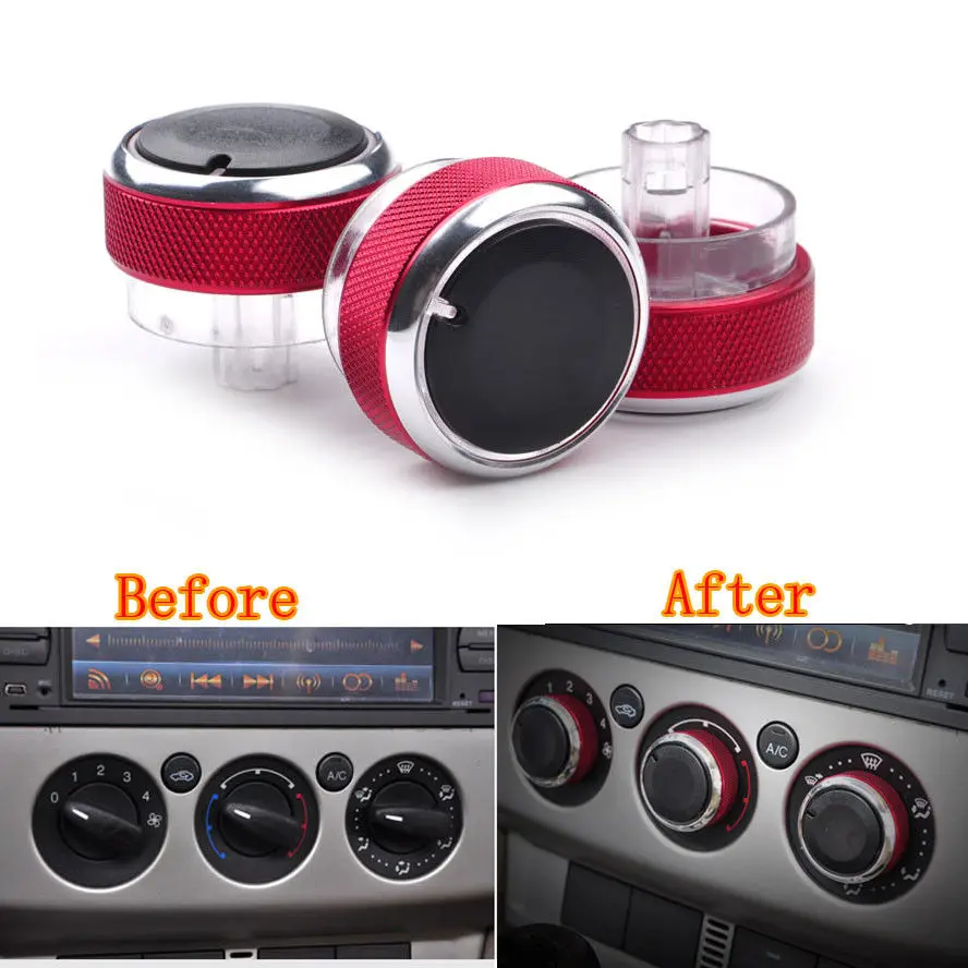 

3xCar Heater Air Condition Panel Control Switch Knob Button TrimFit For Ford Ford Focus 2 MK2 Focus 3 MK3 Auto Inner Accessories