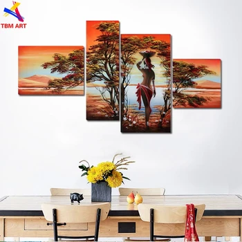 

African Girl Picture Wall Art Painting Gift 100% Real Handmade Modern Abstract Oil Painting On Canvas Wall Art Decoration Z051