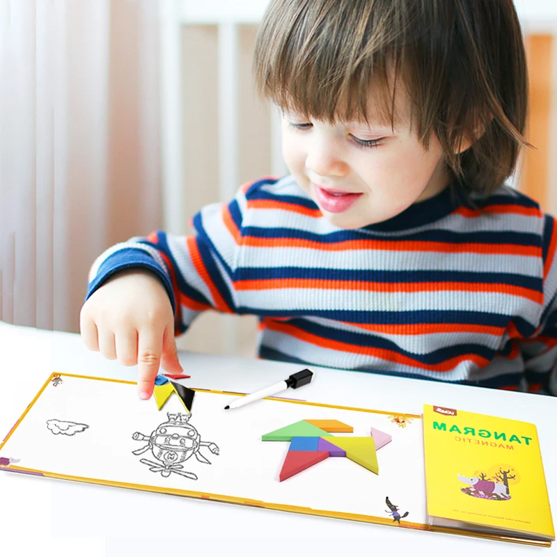Магнитные 3D головоломки EVA Tangram игра Монтессори Обучающие Настольные игры для