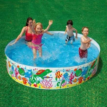 244*46 см Бесплатный надувной круглый бассейн без воздушного насоса бассейн детский жесткий резиновый пластиковый бассейн Детская ванна бесплатно надувной бассейн