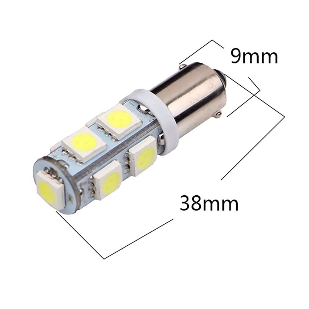 500 шт. BA9S 5050 9SMD 9LED 12 V W5W T4W резервные лампы лампа с клиновидным цоколем сторона черная Интерьер световой индикатор