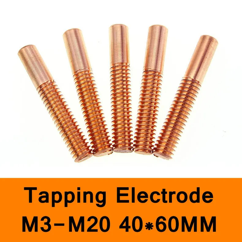 

Pure Copper Orbital Tapping EDM Electrode Hole Thread Electrode Discharge Red Copper Screw Tooth Metric Size M3 to M20 40X60mm