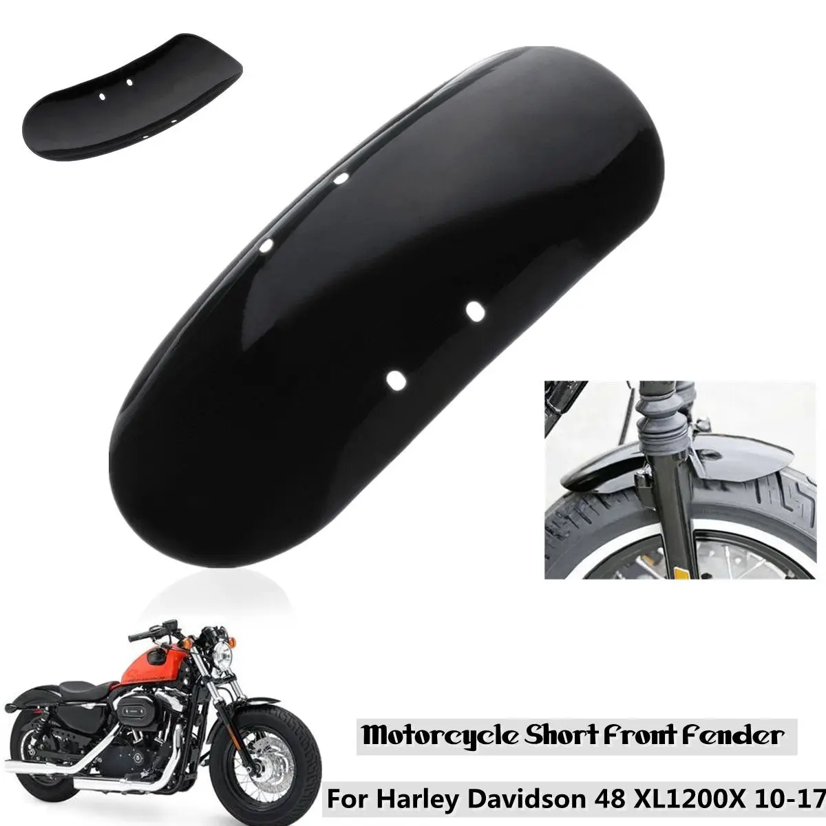 

Motorcycle Front Fender Flares Motorbike Mud Flaps Mud Splash Guard for Harley Davidson 48 XL1200X 2010 2011 2012 2013-2017