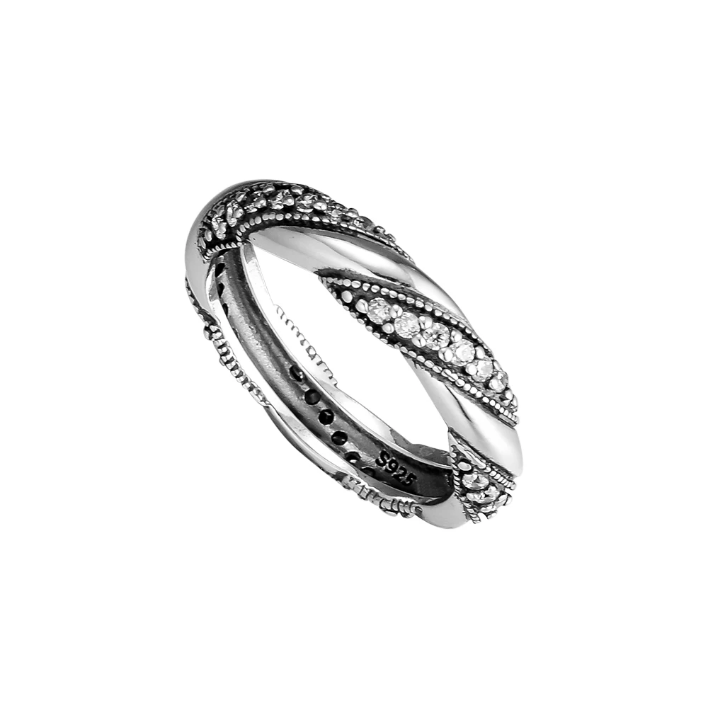 

CKK 925 Sterling Silver Ribbon of Love Rings For Women Original Fashion Jewelry Making Anniversary Gift