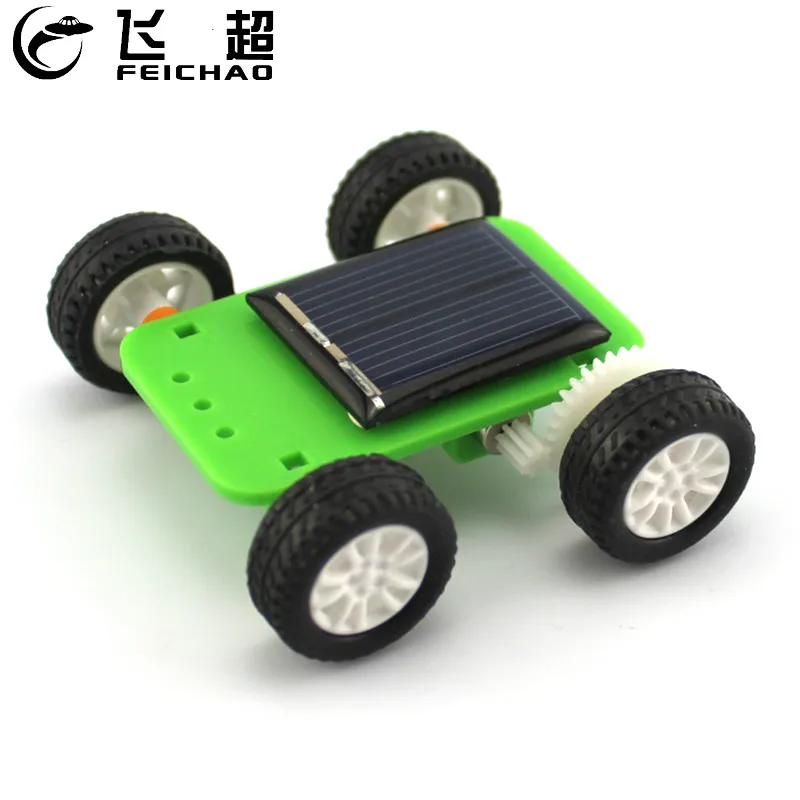 Mini Solar Power Toy DIY Car Kit 4WD Vehicle Puzzle IQ Hobby Gadget