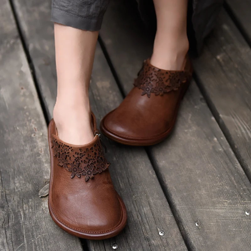 

Artmu Fashion Women Shoes Fashion Casual Mother Shoes Handmade Genuine Leather Woman Flats Single Shoes Soft Soles Comfort Shoes