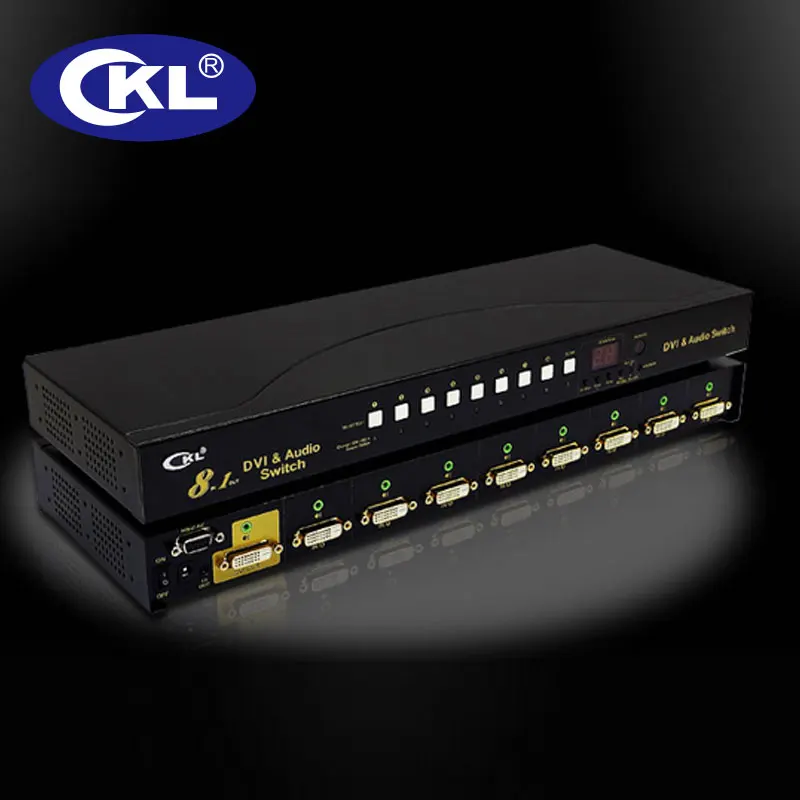 CKL-81D 8x1 8 портов 8 в 1 переключатель dvi Wth ИК-пульт дистанционного управления, RS232 управление, автоматическое обнаружение, функция автоматического сканирования, поддержка EDID