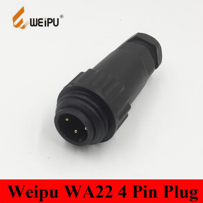 

Original Weipu Connector WA22 4 Pin Connector Plug WA22J4TE2 Male Cable Plug Connector Waterproof Screw Termination