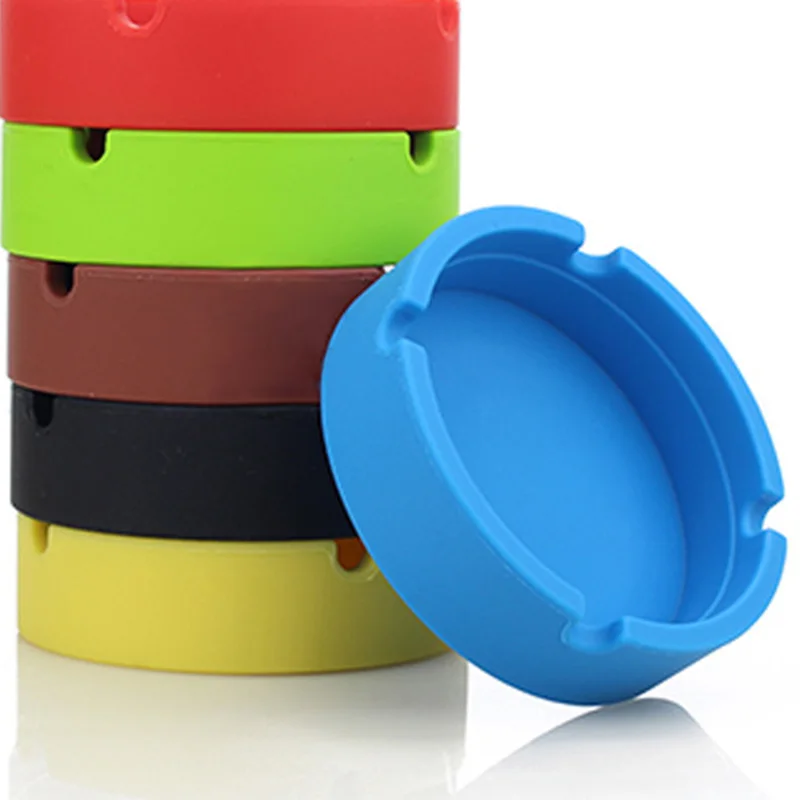 1 pcs hot Wholesale ashtray Noctilucent silicone pocket round soft eco