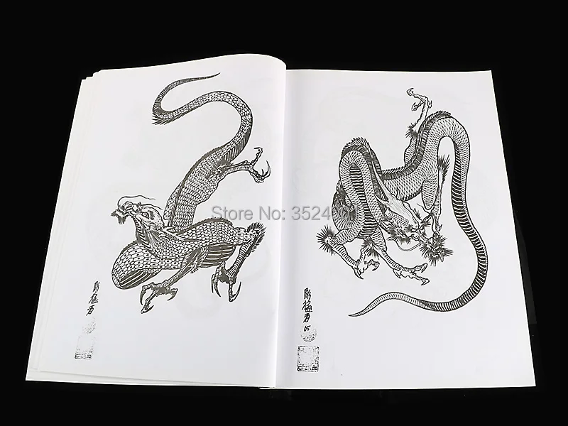 Бесплатная доставка 100 драконы японский дизайн татуировки ссылка на Horimouja Flash Book 11