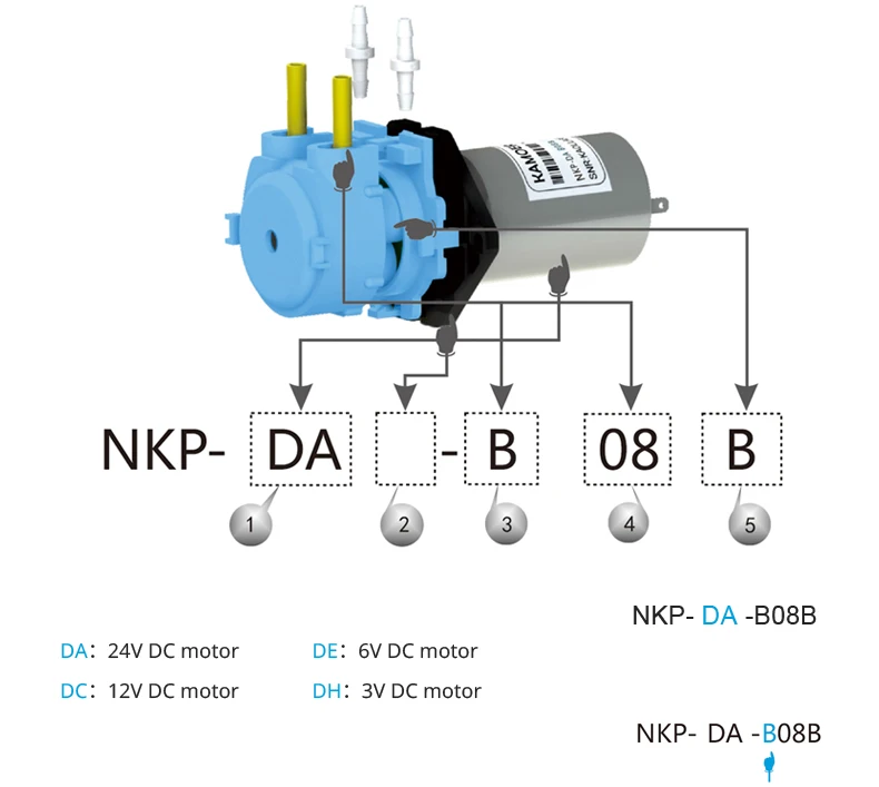 Kamoer NKP Микро перистальтический насос дозирования воды с 3 V/6 V/12 V/24 V DC мотором BPT трубки 6-в упаковке