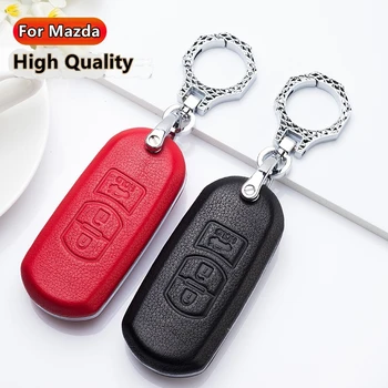 

Auto Styling Car Keychain Leather Case Holder Cover For Mazda CX-5 CX-9 Axela Mazda 6 Atenza 2/3 Button Smart Key Protection