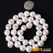 Perla: 11-12mm Genuina Perla Cultivada Strand Perlas Sueltas DIY Para la Pulsera O el Collar 15 comercio al por mayor “!