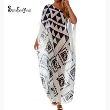 Пляжное шифоновое платье-накидка больших размеров, Пляжное Платье-Кафтан для пляжа, накидка-бикини, туники для пляжа, парео
