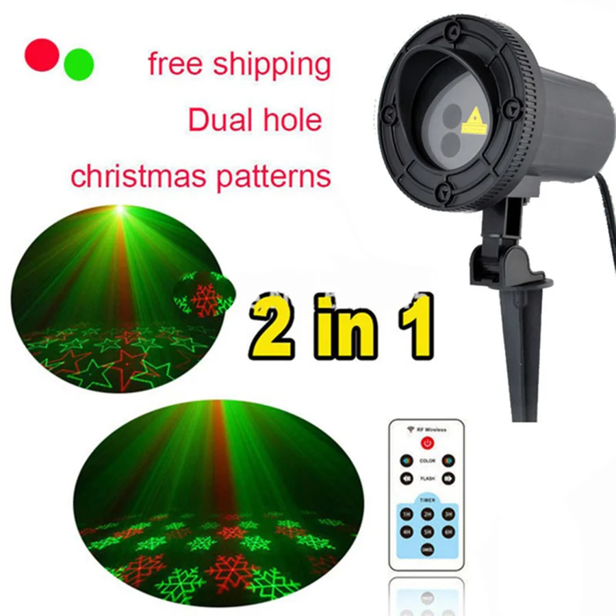 Goedkoop RG Outdoor Laser Licht gobos Projector Kerst licht douche remote Waterdicht Voor Vakantie Xmas Boom Decoraties Tuin Licht
