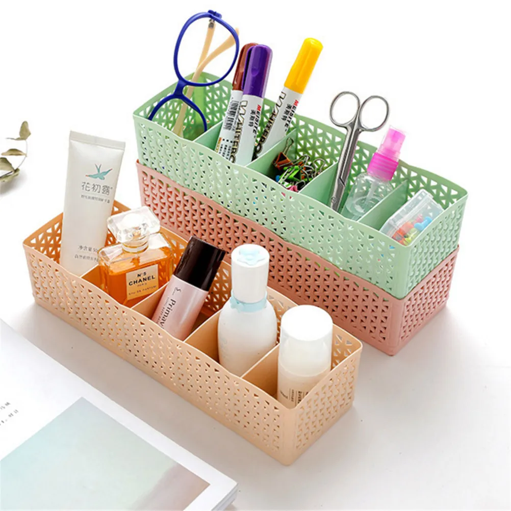 Tie Bra Socks Drawer Cosmetic Divider Housekeeping  Container Organizers High Quality 5 Cells Plastic Organizer Storage Box