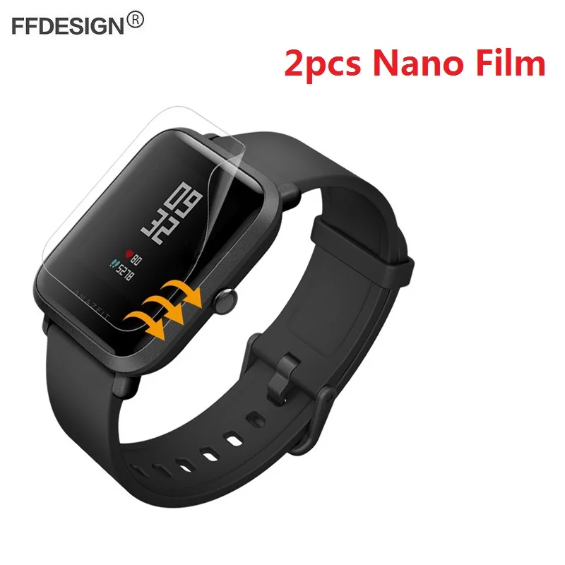Защитная пленка для Xiaomi Huami Amazfit Bip BIT PACE Lite 2 шт. полностью покрывающая Nano