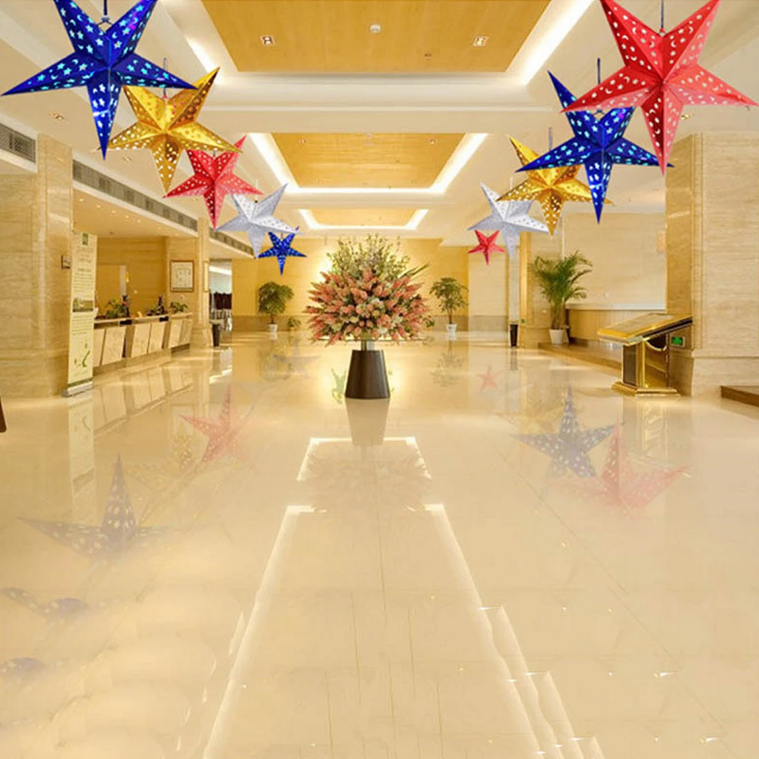 

Cute 30/60cm DIY Paper Stars Garland Star Decoration Christmas Ornaments Wedding/Birthday/Christmas Party Decoration Supplies