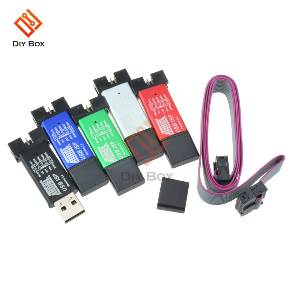 Мини USBISP USBASP плата программатор алюминиевый Поддержка USB 1 0 или 2 IDC Интерфейс порт