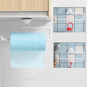 

Kitchen Accessories Storage Holder Vacuum Sucker Paper Towel Rack Adhesive Bathroom Towel Shelf Wall Hanging Roll Paper Rack