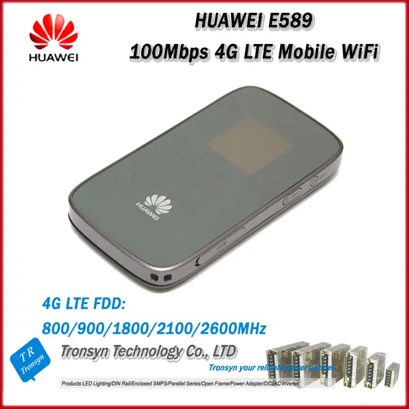 Оптовая продажа Оригинальных Разблокировать LTE FDD 100 Мбит/с Huawei E589 Портативный 4 г Беспроводной маршрутизатор с Сим слот для карт