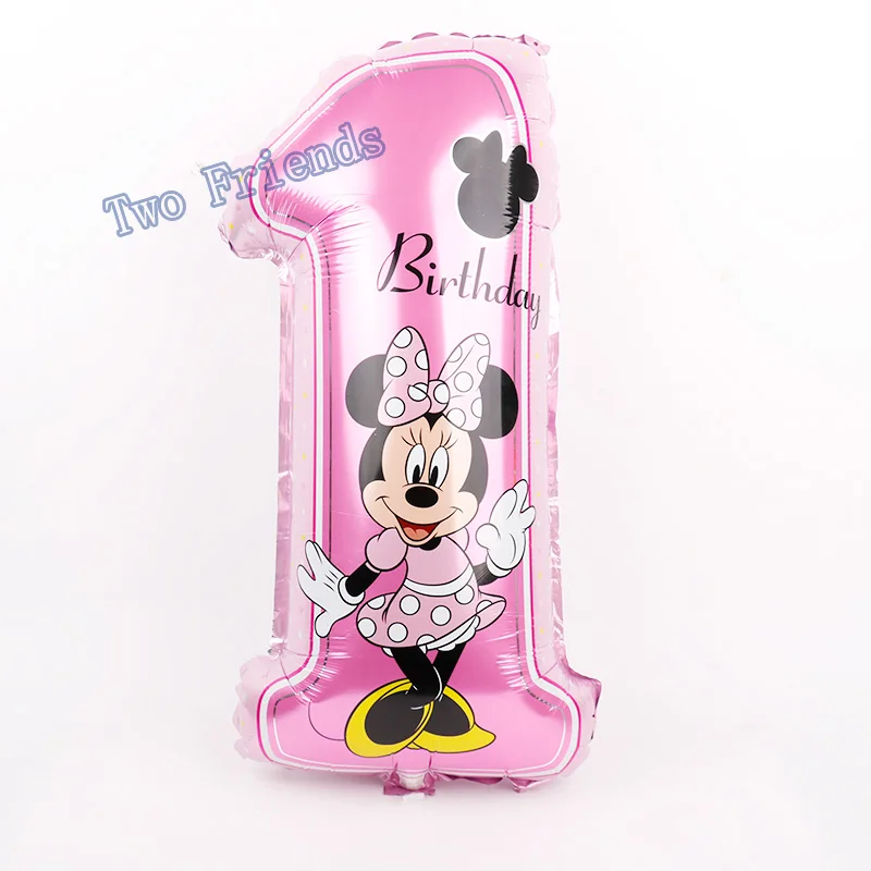 Микки и Минни Маус номер клипсы для воздушных шаров baby shower 1st День рождения