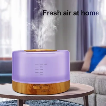 

500ML Ultrasonic Humidifier with Remote Control Aroma Oil Diffuser High Capacity Aromatherapy 7 Color LED Lights Change For Home