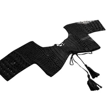 Купальник топ сексуальный женский Одноцветный на шнуровке Вязаные Бикини Ретро-крючок Плетеный вязаный жилет бандо шнуровка на чашечках Топ# DY1