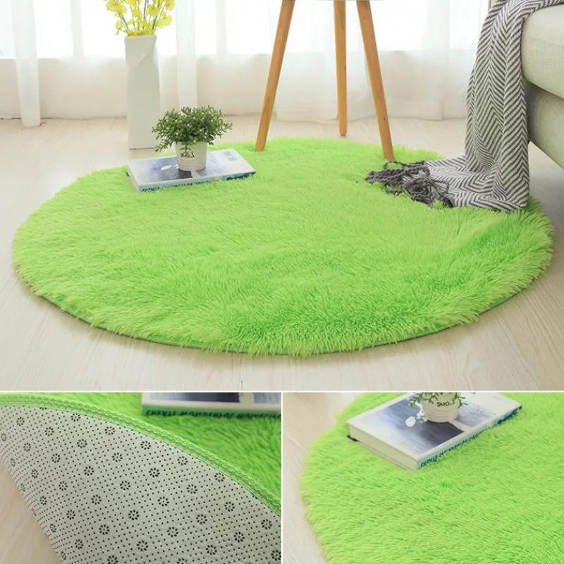 Nordic современный стиль Подушка круглый Шелковый Ковер Спальня прикроватный коврик гостиная журнальный столик ковер украшение комнаты одеяло