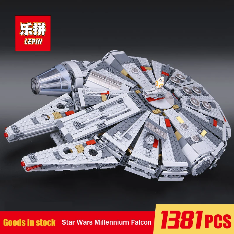 

Lepin 05007 1381PCS Series Force Awakens Millennium Building Falcon Blocks Compatible LegoINGlys 75105 Kids Star Wars Toys
