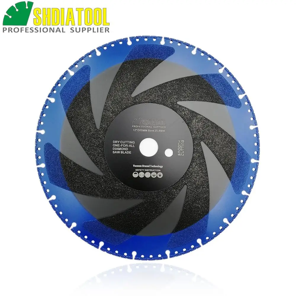 DIATOOL 2pcs 300mm Vacuum Brazed Diamond Blade For All Purpose For Stone Iron Steel 12" Demolition Blade